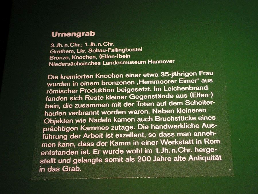 Beschreibung zum germanischen Urnenrab bei Grethem